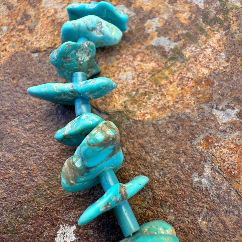 Navajo Turquoise Nugget & Heishi Bead Necklace necklace