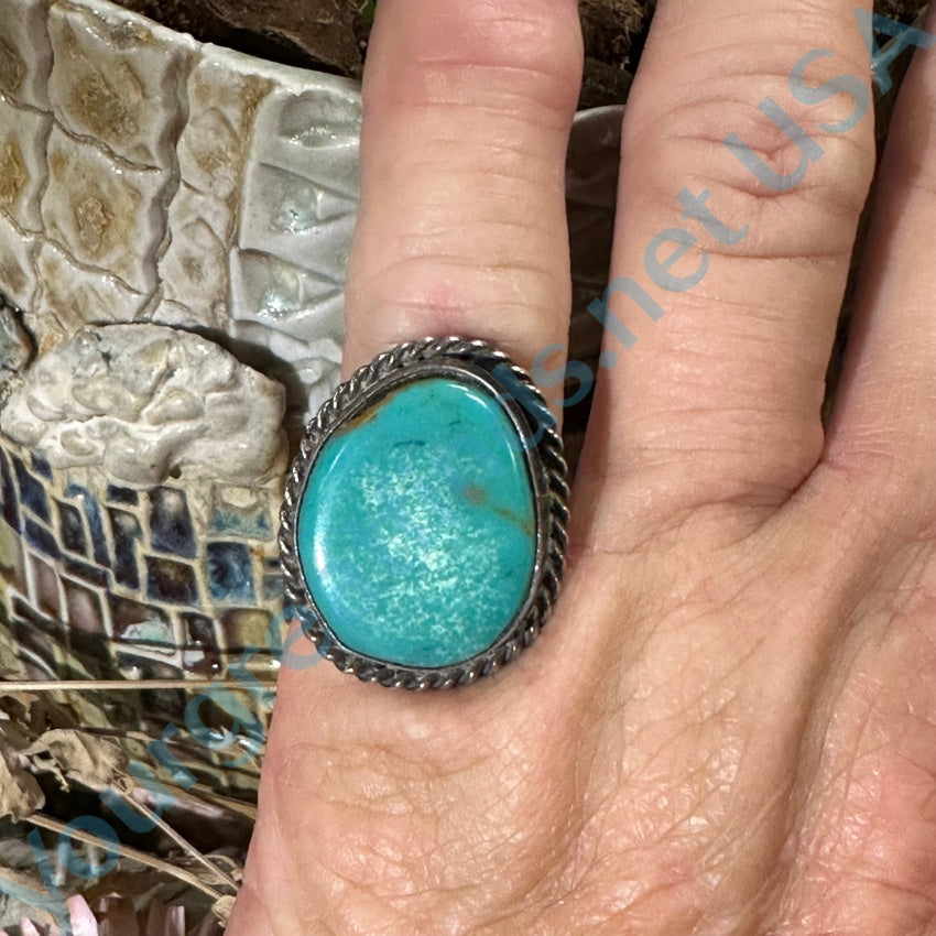 Navajo Turquoise Sterling Silver Ring Size 5 3/4
