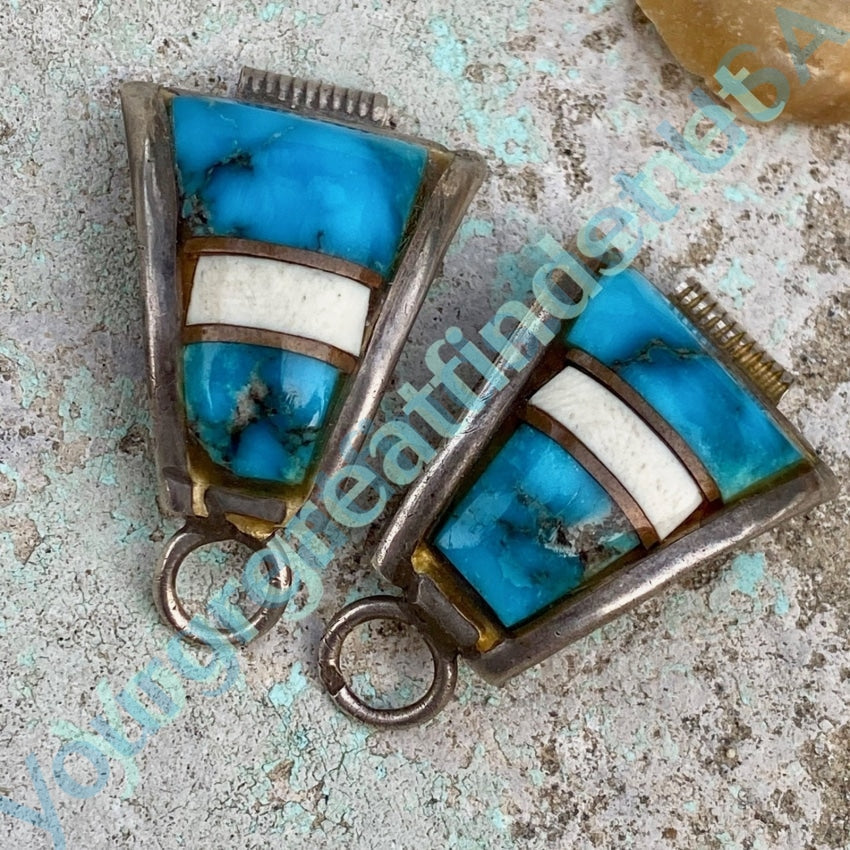 Navajo Watch Band Plates with Dark Blue Turquoise Yourgreatfinds