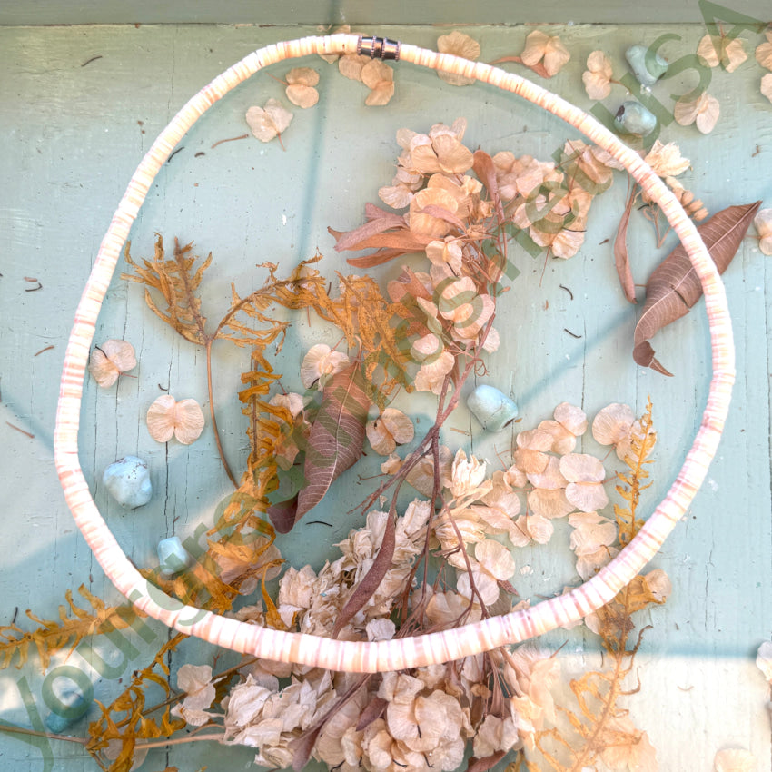 Necklace Vintage Creme White Graduated Heishi Beads necklace