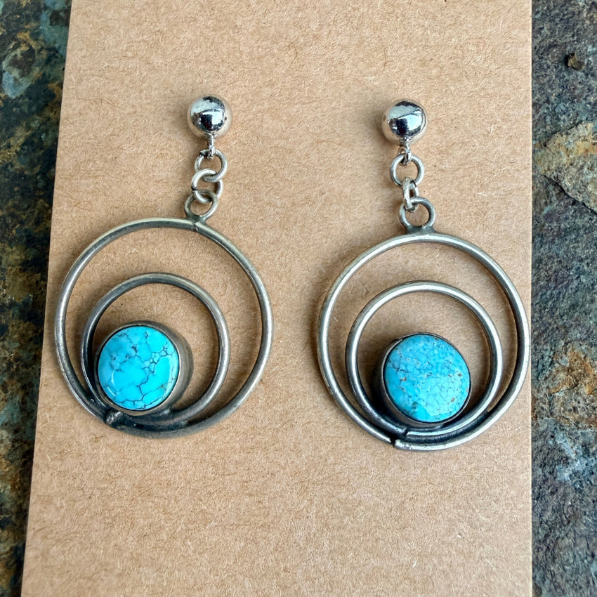 New Old Store Stock No. 8 Turquoise 925 Pierced Post Earrings earrings