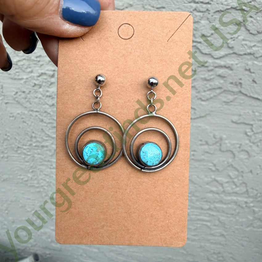 New Old Store Stock No. 8 Turquoise 925 Pierced Post Earrings earrings