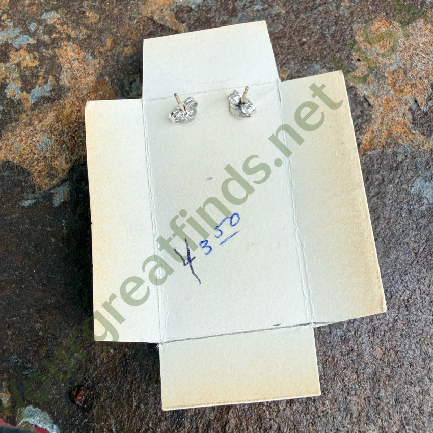 New Old Store Stock Zuni Turquoise Inlay Pierced Earrings 925 earrings