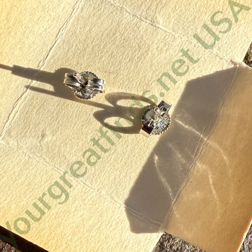 New Old Store Stock Zuni Turquoise Inlay Pierced Post Earrings 925 earrings