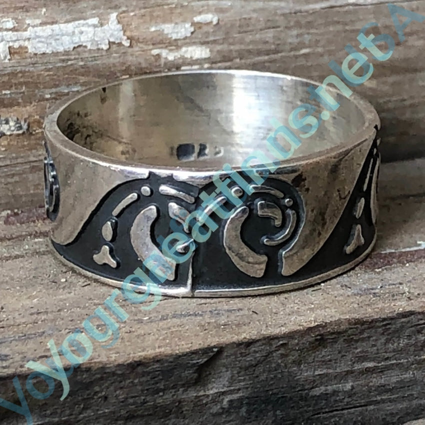 Ocean Waves Band Ring in Sterling Silver Size 12 Yourgreatfinds