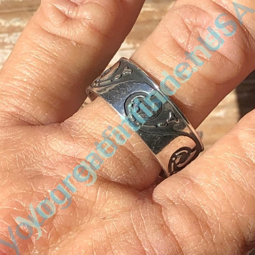 Ocean Waves Band Ring in Sterling Silver Size 12 Yourgreatfinds