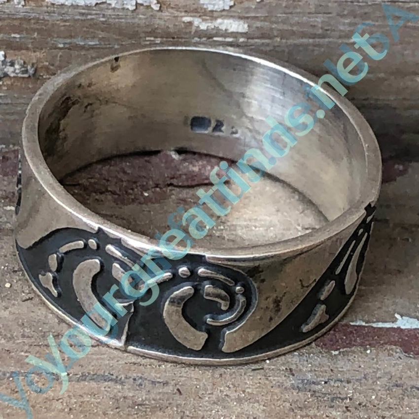 Ocean Waves Band Ring in Sterling Silver Size 12 Yourgreatfinds
