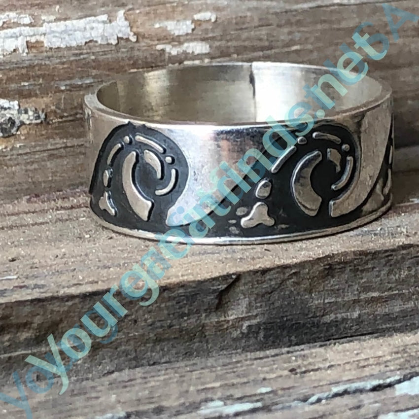 Ocean Waves Band Ring in Sterling Silver Size 12 Yourgreatfinds