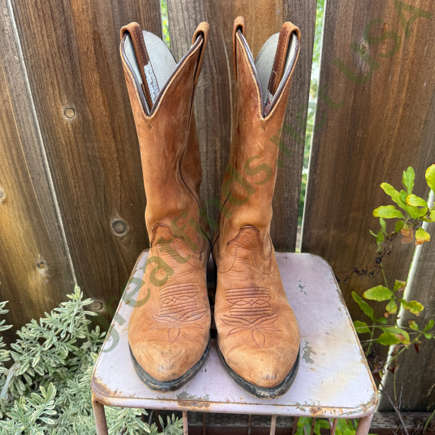 Olanthe Brown Nubuck Leather Cowboy Boots Men’s 8 D boots
