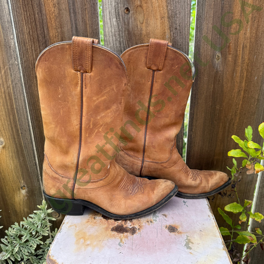 Olanthe Brown Nubuck Leather Cowboy Boots Men’s 8 D boots