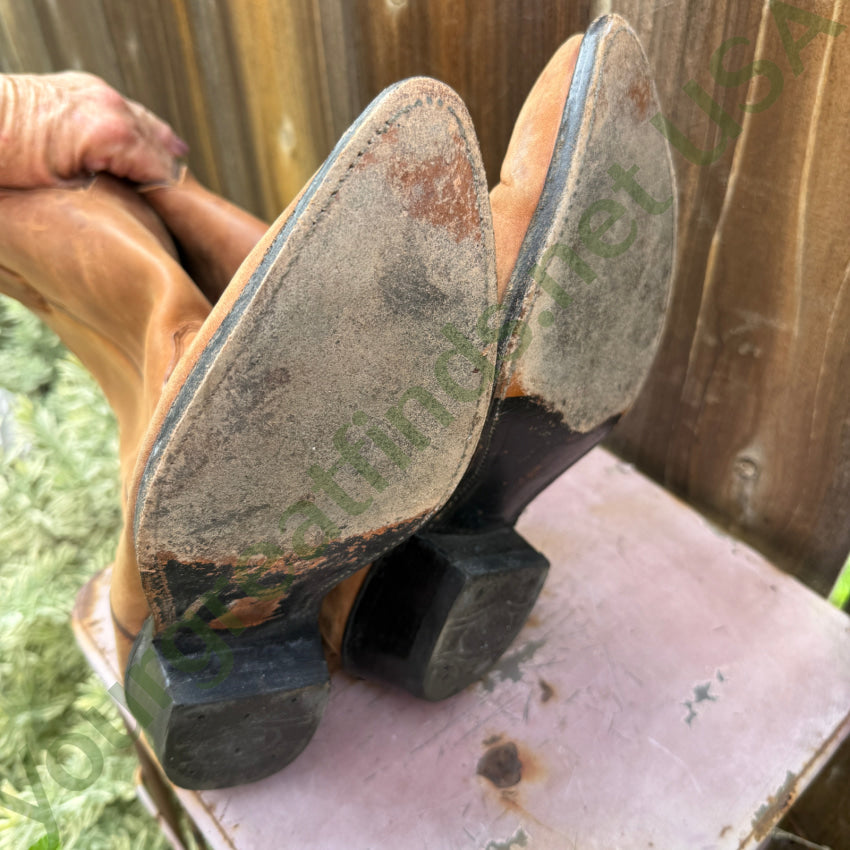 Olanthe Brown Nubuck Leather Cowboy Boots Men’s 8 D boots