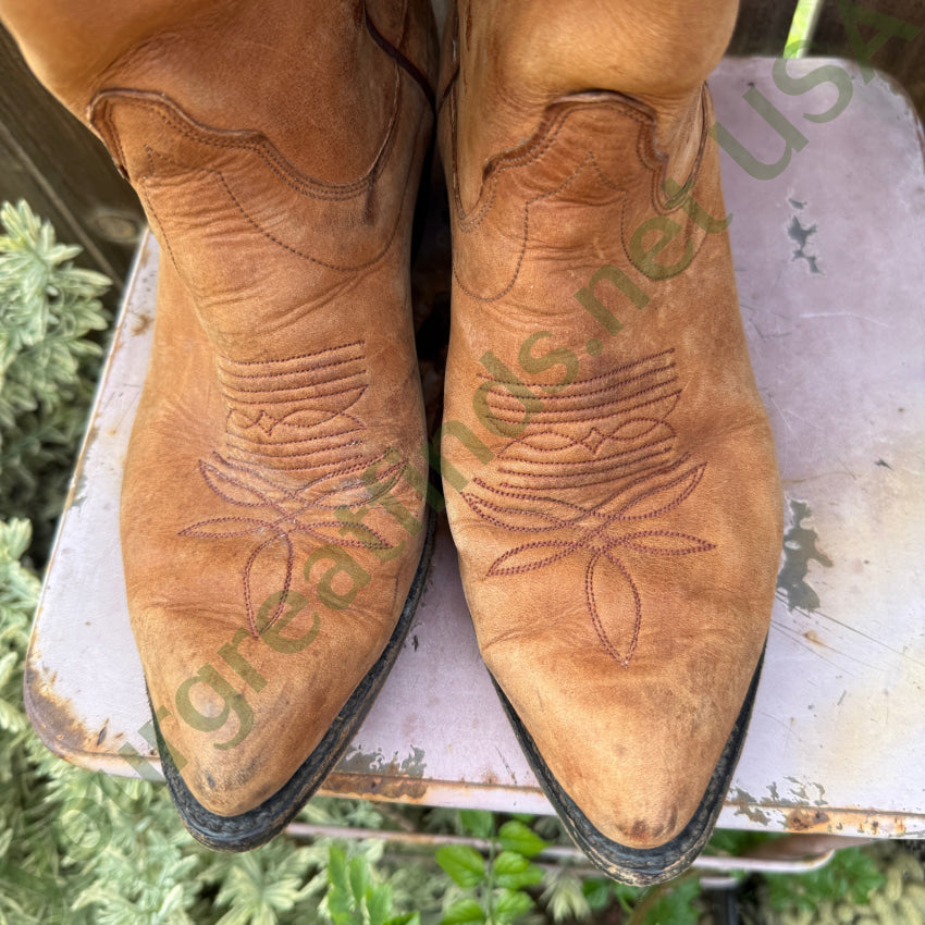 Olanthe Brown Nubuck Leather Cowboy Boots Men’s 8 D boots