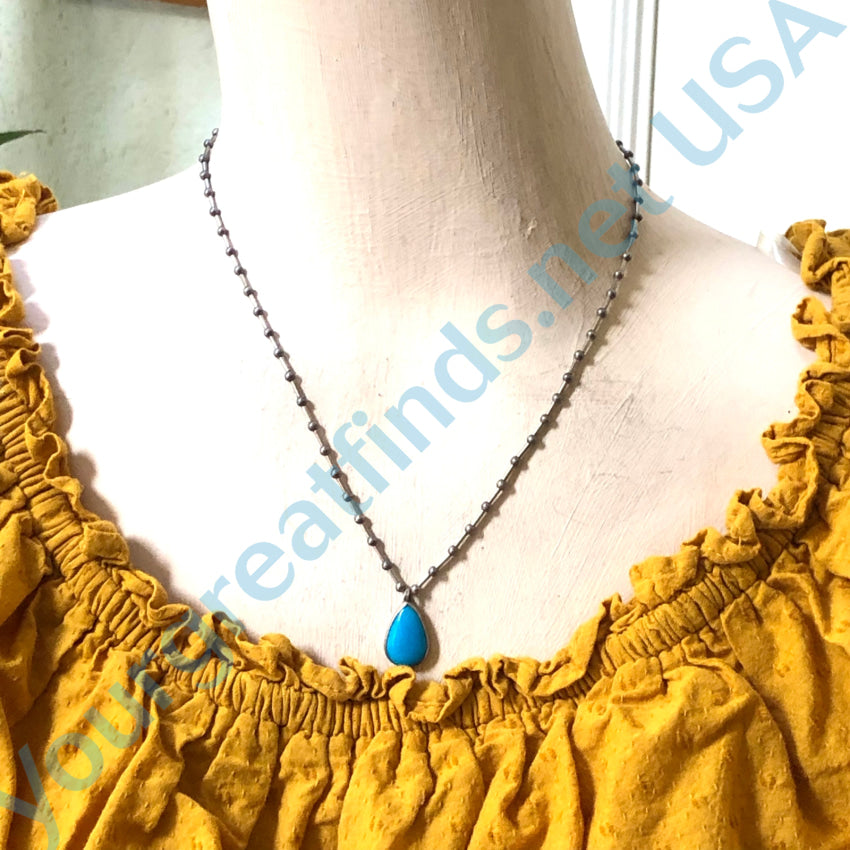 Old Bell Trading Post Sterling Silver & Turquoise Necklace Necklace