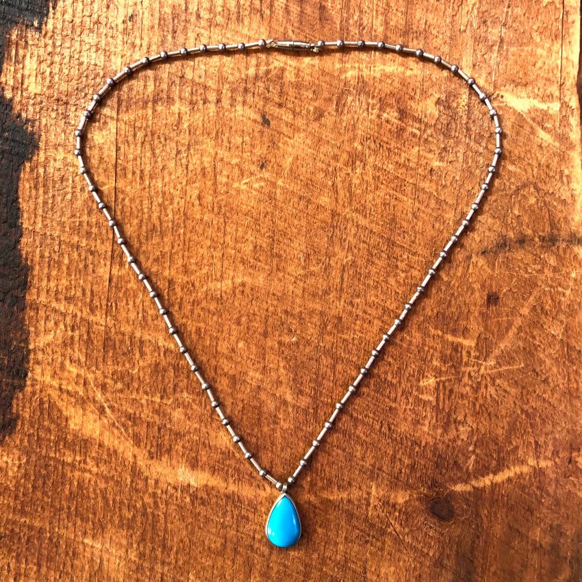 Old Bell Trading Post Sterling Silver & Turquoise Necklace Necklace