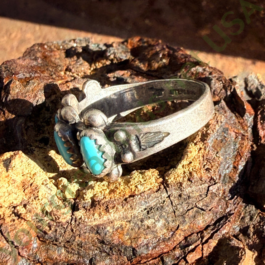 Old Bell Trading Post Turquoise & Sterling Silver Row Ring ring