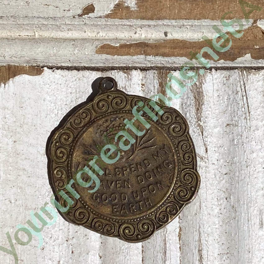 Old Brass St. Teresa Devotional Metal Pendant Yourgreatfinds