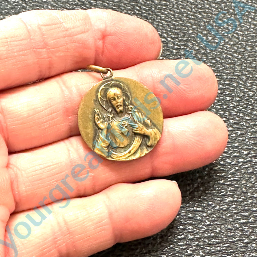 Old Cast Brass Double Sided Devotional Pendant Pendant