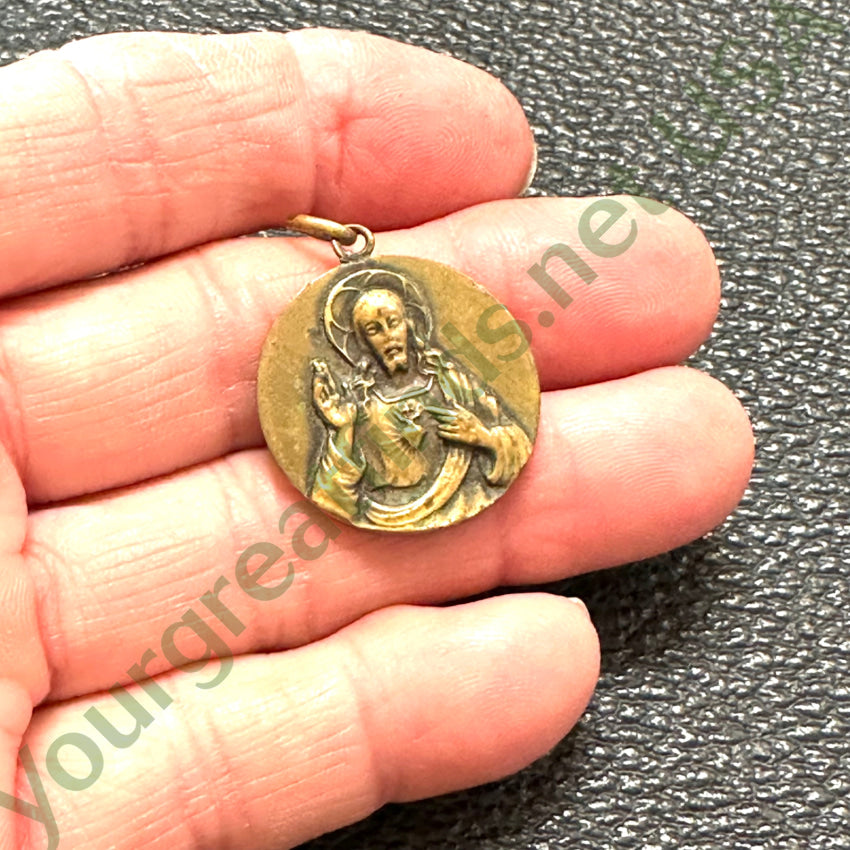 Old Cast Brass Double Sided Devotional Pendant Pendant