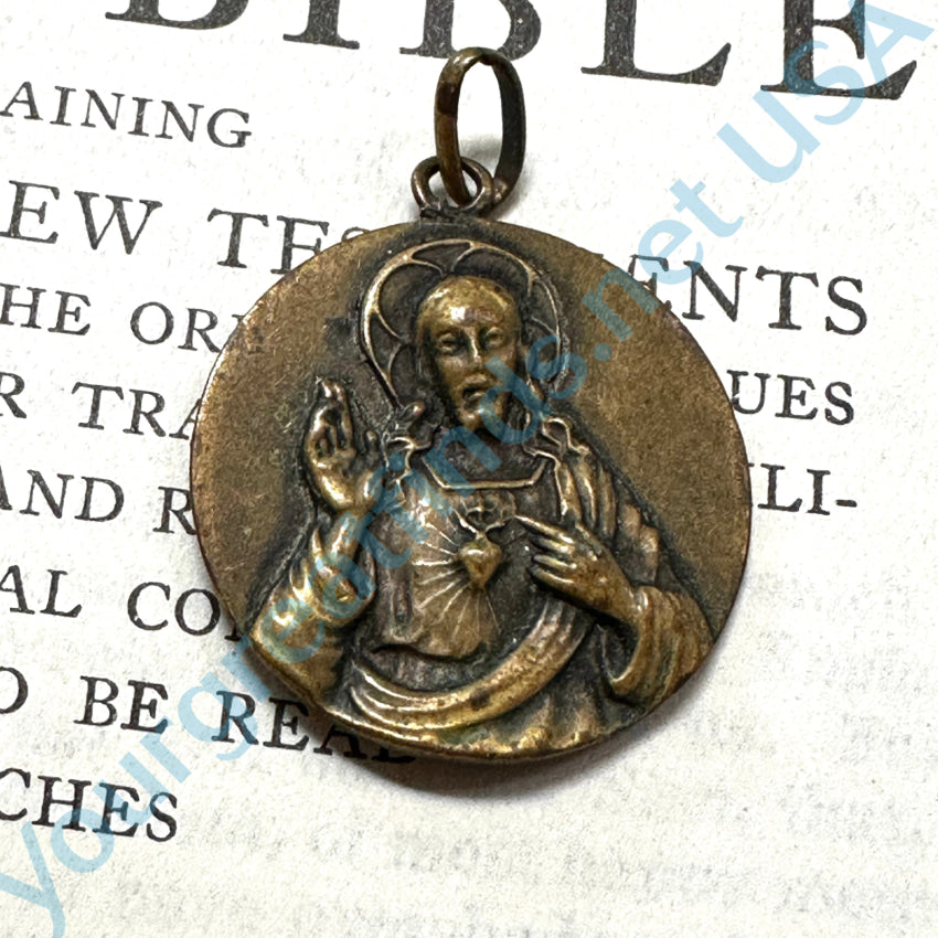 Old Cast Brass Double Sided Devotional Pendant Pendant