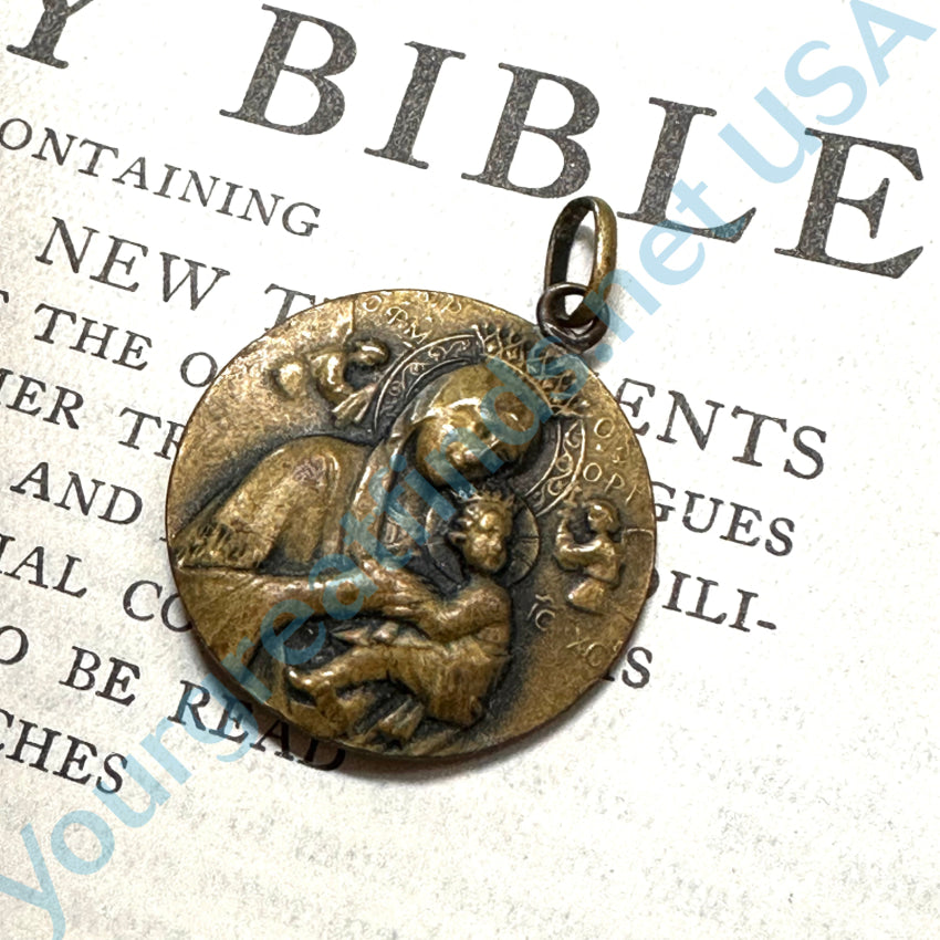 Old Cast Brass Double Sided Devotional Pendant Pendant