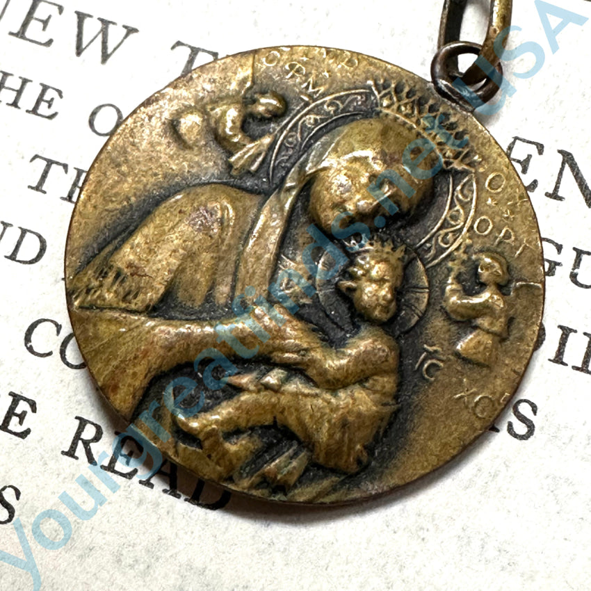 Old Cast Brass Double Sided Devotional Pendant Pendant