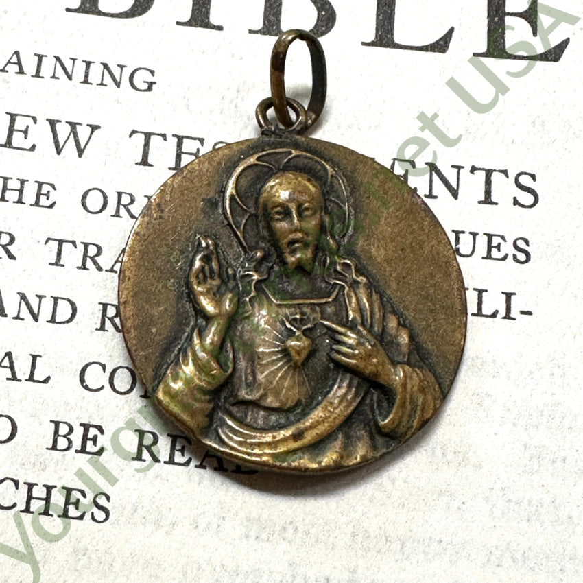 Old Cast Brass Double Sided Devotional Pendant Pendant