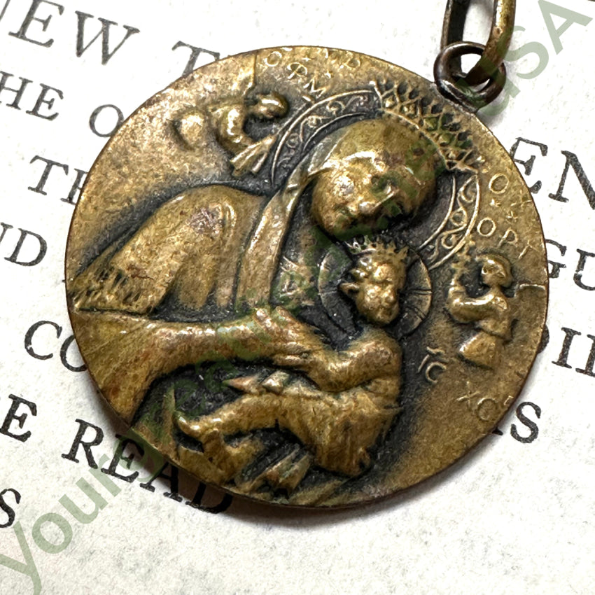 Old Cast Brass Double Sided Devotional Pendant Pendant