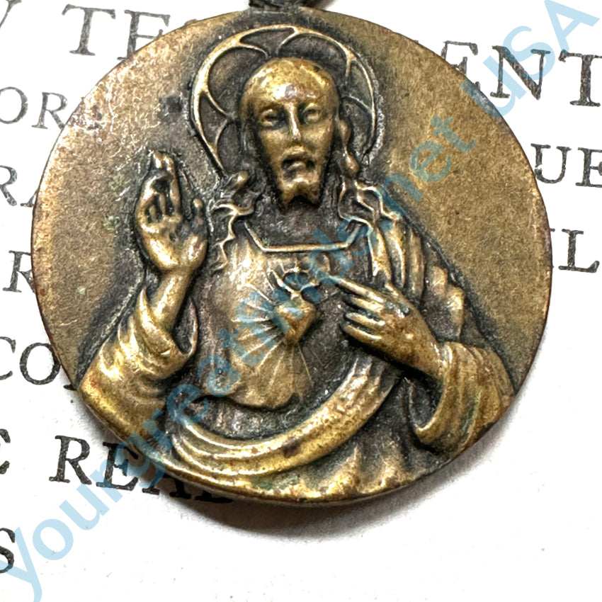 Old Cast Brass Double Sided Devotional Pendant Pendant