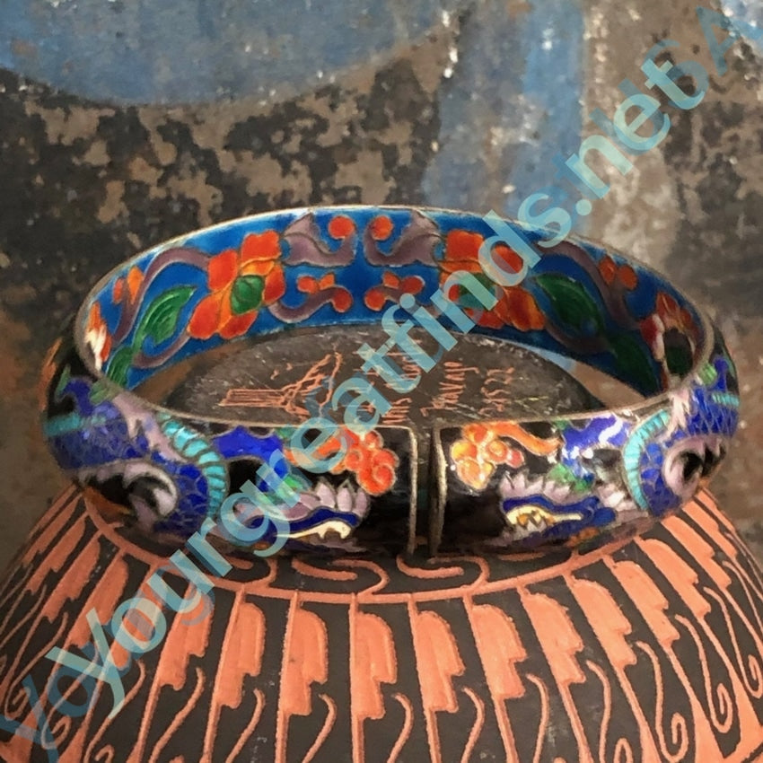 Antique Cloisonné fashion Blue Bangle Bracelet