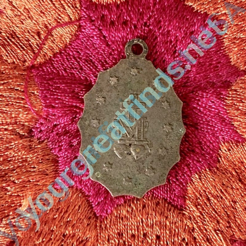 Old Devotional Metal Pendant with Mary Yourgreatfinds