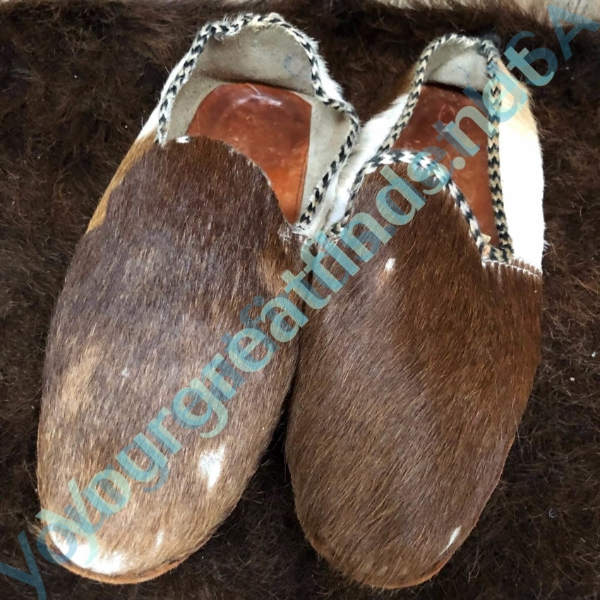 Old Hair on Cowhide Loafer Slippers Shoes 8 Yourgreatfinds
