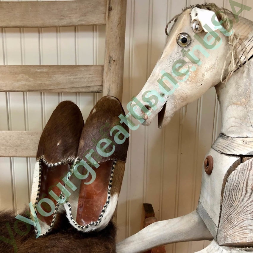 Old Hair on Cowhide Loafer Slippers Shoes 8 Yourgreatfinds