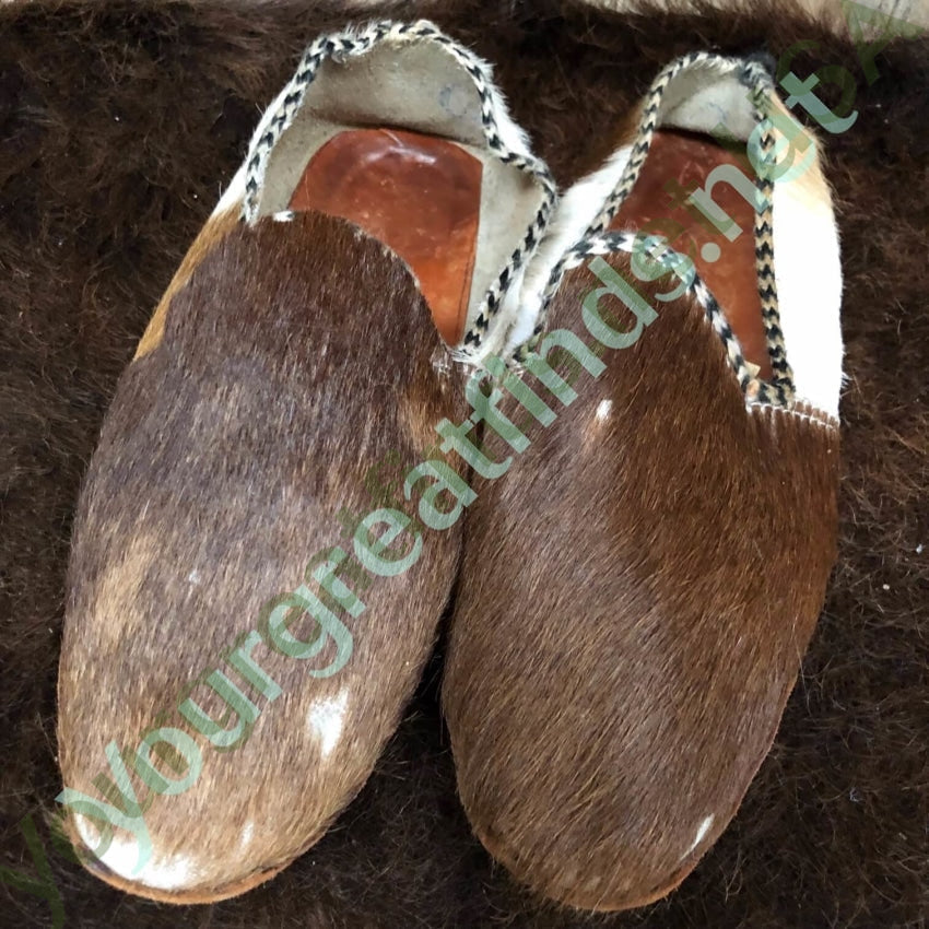 Old Hair on Cowhide Loafer Slippers Shoes 8 Yourgreatfinds