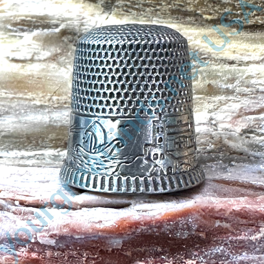 Old Hand Engraved Sterling Silver Sewing Thimble Size 6 Or 9 Sewing Thimble