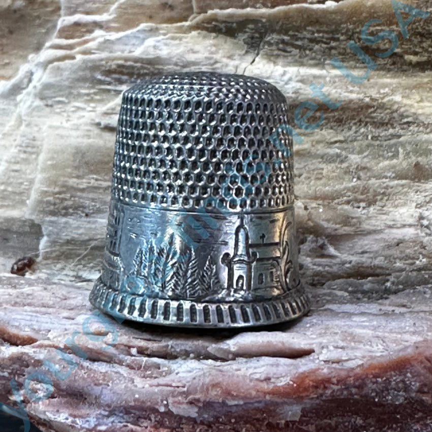 Old Hand Engraved Sterling Silver Sewing Thimble Size 6 Or 9 Sewing Thimble