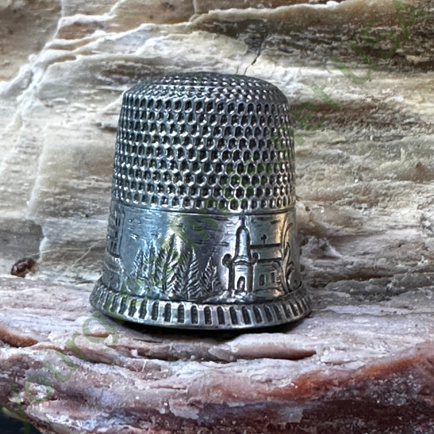Old Hand Engraved Sterling Silver Sewing Thimble Size 6 Or 9 Sewing Thimble