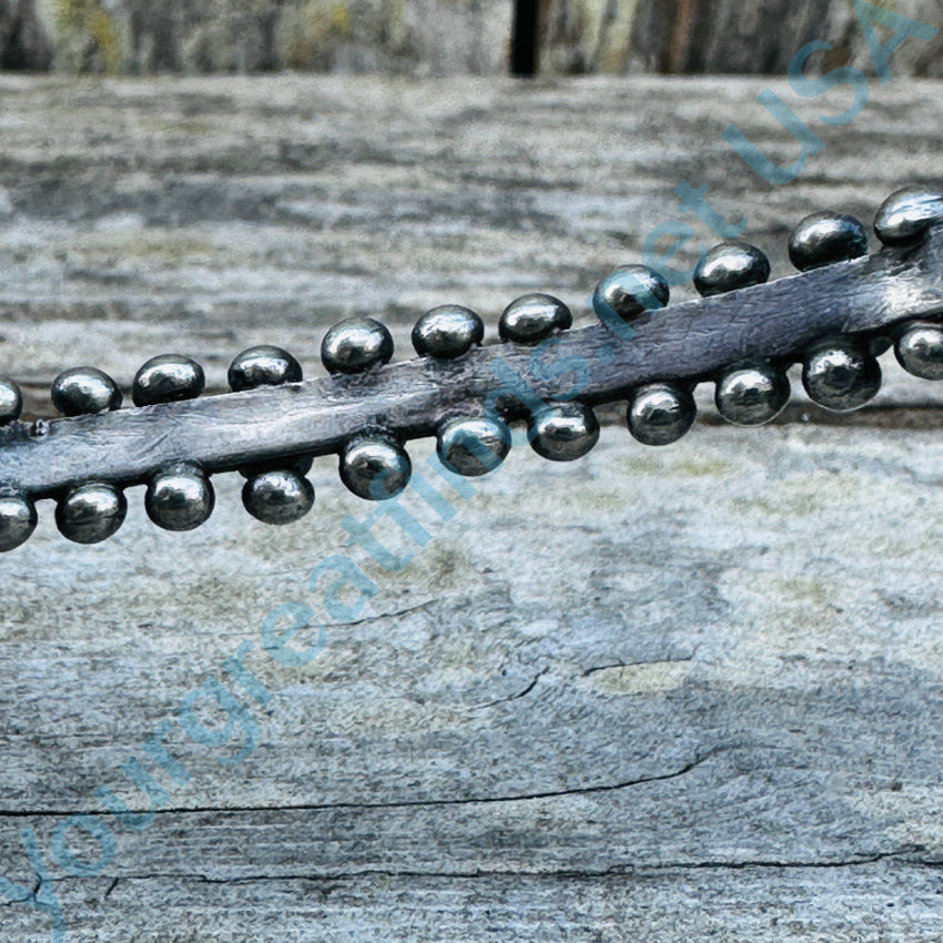 Old Hand Hewn Zuni Sterling Silver Turquoise Row Bracelet