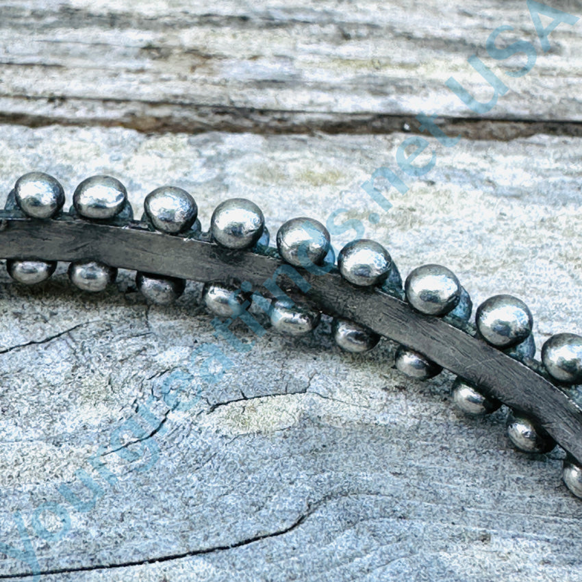 Old Hand Hewn Zuni Sterling Silver Turquoise Row Bracelet