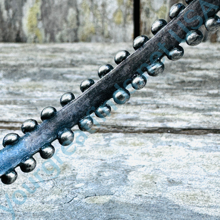 Old Hand Hewn Zuni Sterling Silver Turquoise Row Bracelet