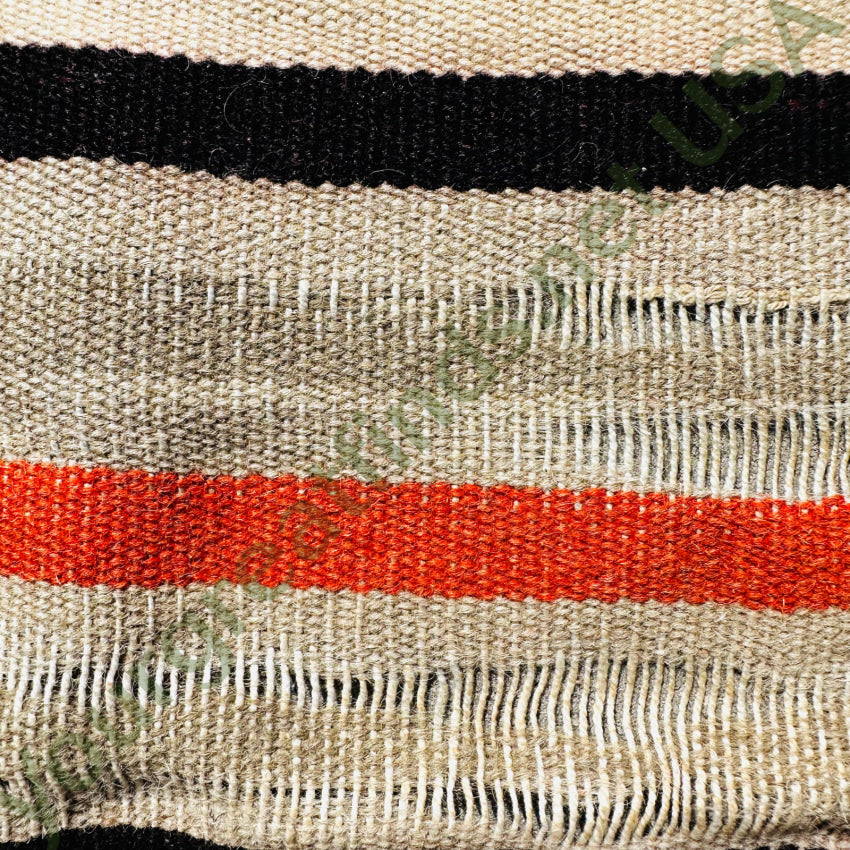 Old Loom Woven Wool Saddle Blanket Worn Southwestern Pad