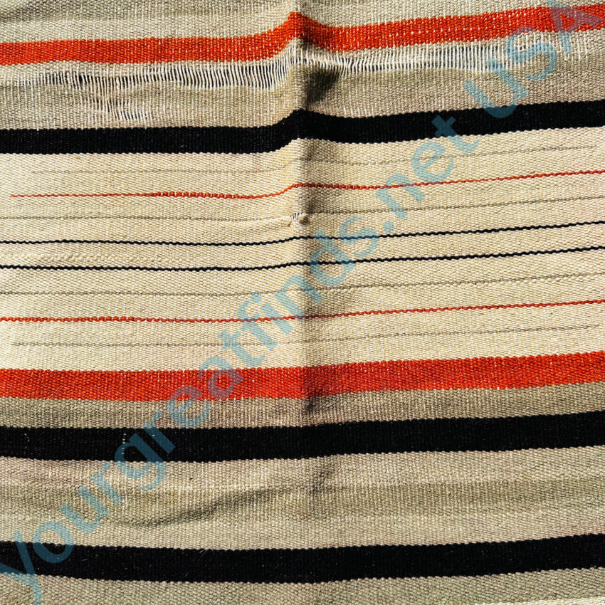 Old Loom Woven Wool Saddle Blanket Worn Southwestern Pad