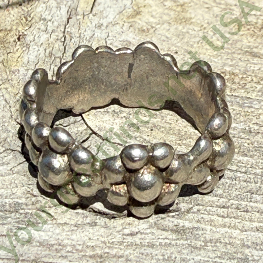 Old Mexican Sterling Silver Raindrop Band Ring Size 9.5 pin