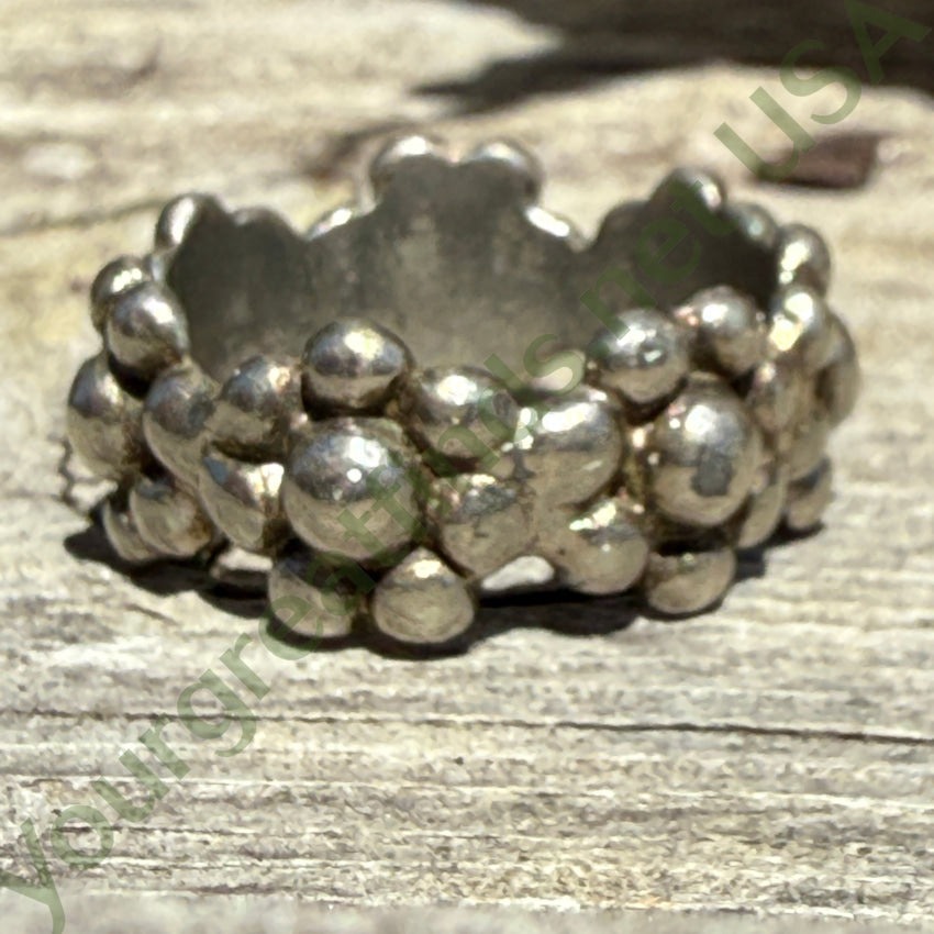 Old Mexican Sterling Silver Raindrop Band Ring Size 9.5 pin