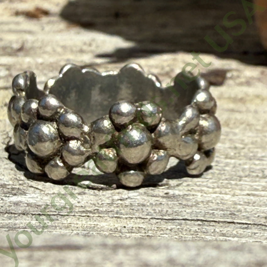 Old Mexican Sterling Silver Raindrop Band Ring Size 9.5 pin