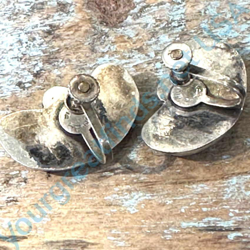 Old Mexican Sterling Silver Screw Back Earrings