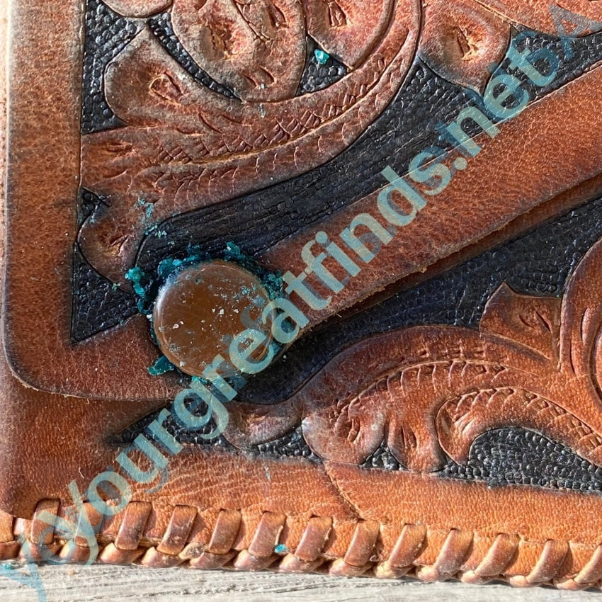 Old Mexican Tooled Laced Leather Wallet Yourgreatfinds