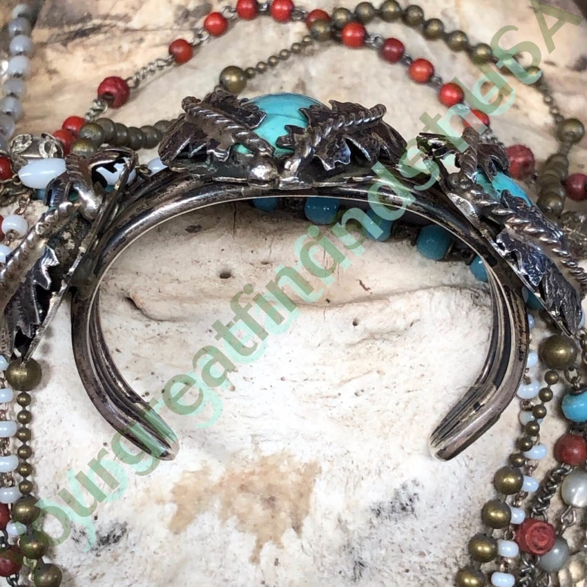 Old Navajo Morenci Turquoise Bracelet Sterling Silver Yourgreatfinds