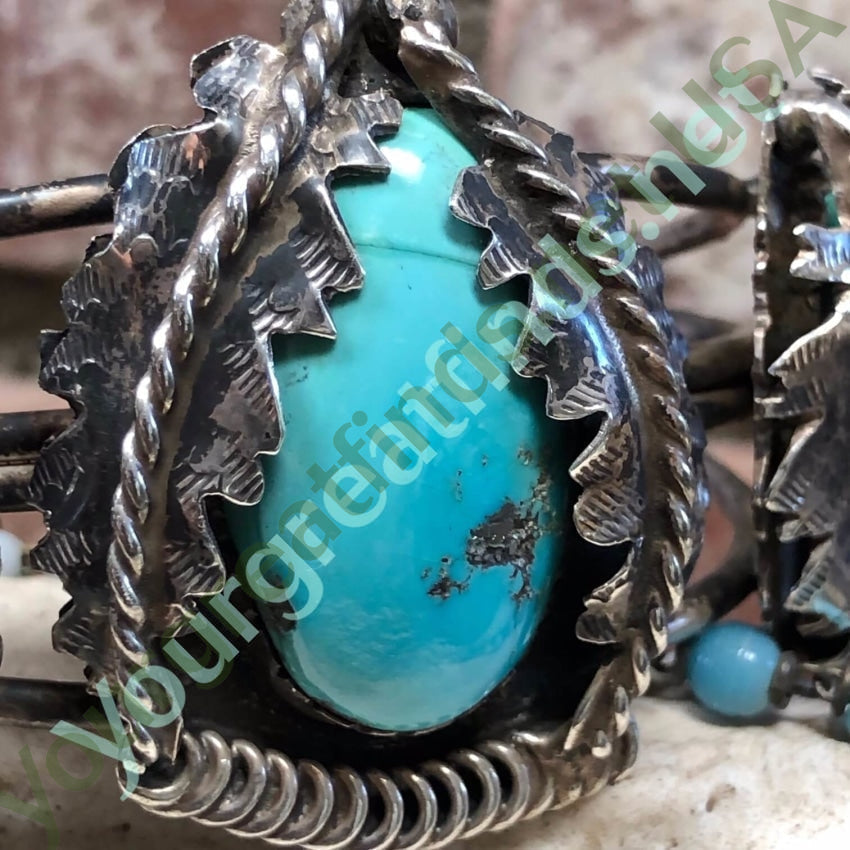 Old Navajo Morenci Turquoise Bracelet Sterling Silver Yourgreatfinds