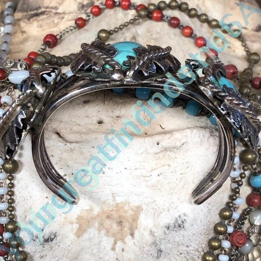 Old Navajo Morenci Turquoise Bracelet Sterling Silver Yourgreatfinds