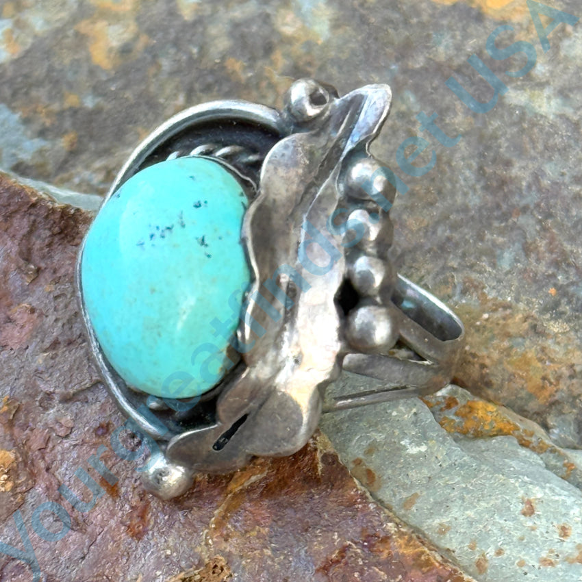 Old Navajo Ring Dry Creek Turquoise Size 5 Ring